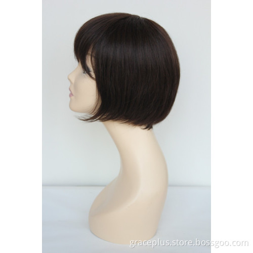 Tangle free short Indian human hair wig for women of color